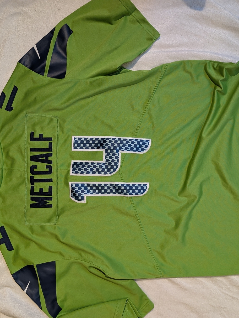 NFL DK Metcalf Lime Green Jersey with Navy Accents